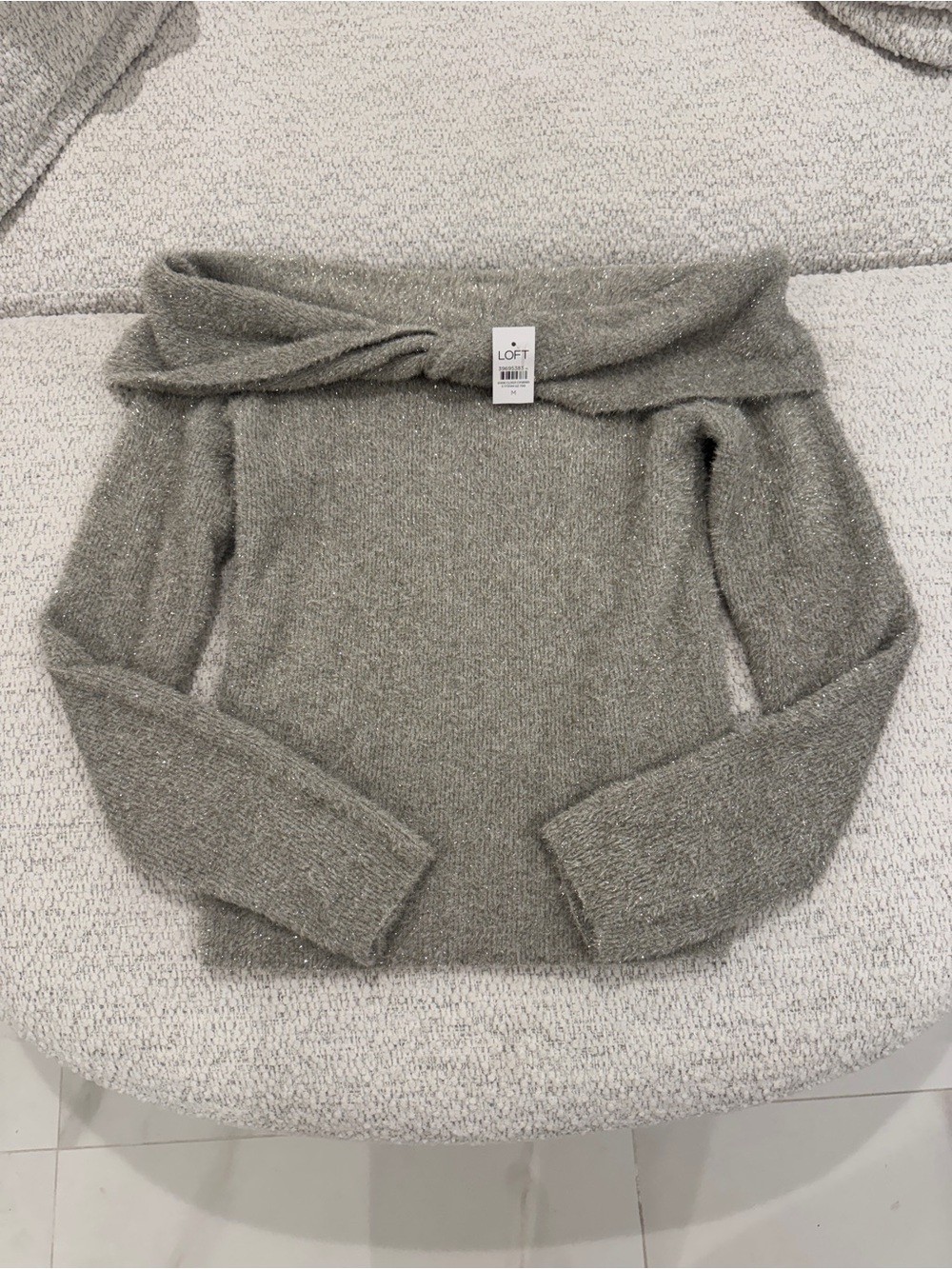 NWT LOFT Twisted Sparkly Stretchy Sweater Top